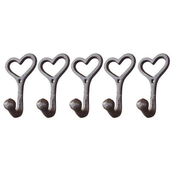 Love Style Cast Iron Wall Coat Hooks Hat Hook Hall Tree 4 1/2" Brown GG007