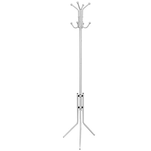BLUECC Coat Rack Metal Hat Clothing Bag Stand Hall Tree for Entryway Mudroom Kitchen Bathroom Hallway Foyer Office (White)