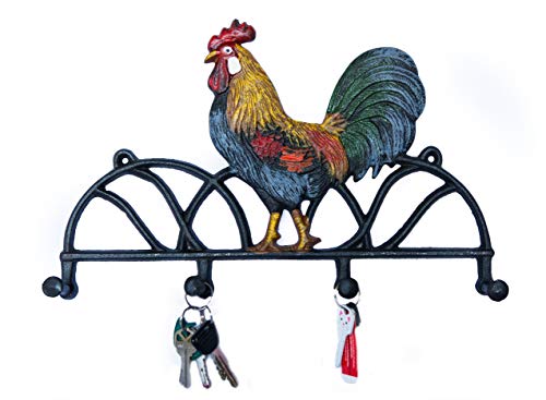 Rooster Chicken Wall Hooks, Cast Iron. for Hanging Your Coat or as Key Rack.