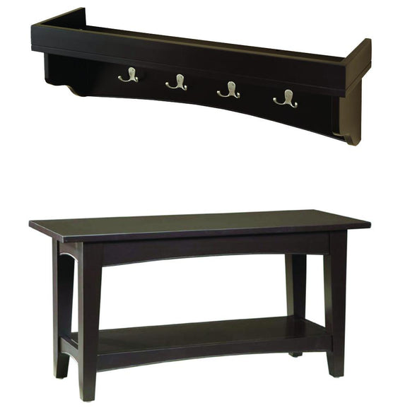 Canterbury Court Tray Coat Hook and Bench Set