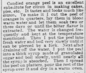 Candied Orange Peels ~1886