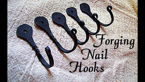 This video outlines the process of forging a simple hook from a horseshoe nail