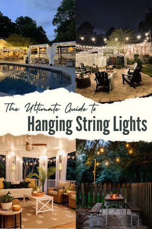 How to Hang Outdoor String Lights Anywhere in a Backyard