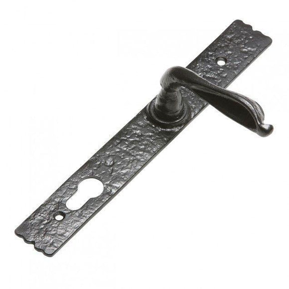 Twisted Flute Lever Iron Patio Handle On Garvin Backplate · Kirkpatrick 2460 ·