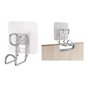 TIMLand Utility Hooks, Multi-Application Self Adhesive Transparent Hanging Hooks for Bags Towel Keys Bathroom Home