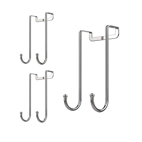 Dalanpa 1kuan Over Door Hook S Shaped Heavy Duty for Hanging - Single Hook Loads up to 50lbs for Kitchen, Bathroom, Bedroom and Office - Pack of 3
