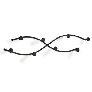 Spectrum Diversified Sweep Wall Mount Hanging Closet 8 Hook Coat Jacket Hanger Rack, 22.00 x 2.00 x 4.75 Inches, Black