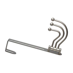 Rok Hardware Pearly Grey Over The Door 3 Prong Closet Coat Sweater Hat Tie Clothes Towel Swivel Hook Hanger ROKOTDHMN (Single)