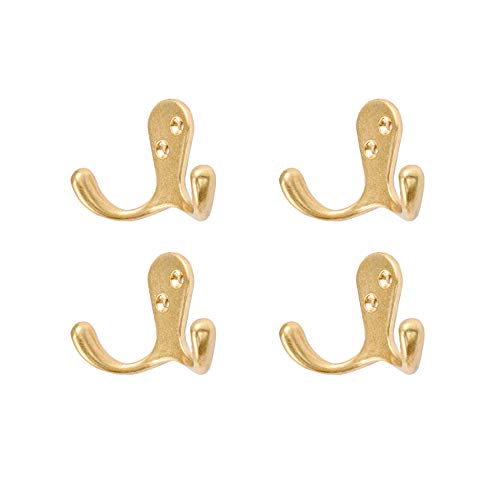 RZDEAL 4PCS 2.8'' x 1.8'' Brass Coat and Hat Hook Hanging For Bath Stands Clothes Hangers Scarf Towel