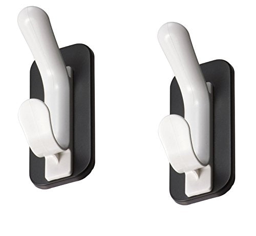 Officemate Magnet Plus Magnetic Double Coat Hook, Black/White (92522) (2)