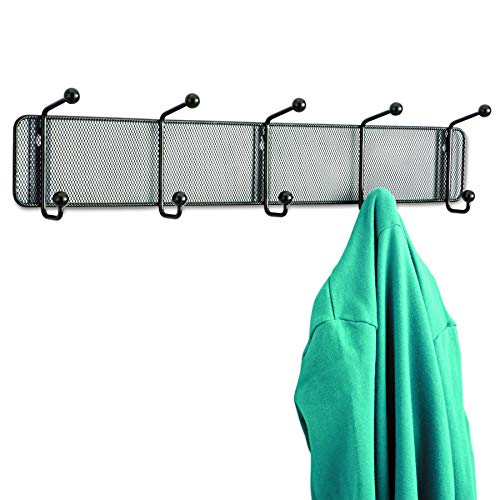 Safco Products 6403BL Onyx Mesh Wall Rack, 5 Hook, Black