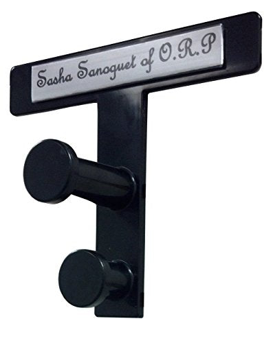 Coat Hook with Label Holder for Company Name, Employee, Website, Logo- 6 Pack (With Sleeve)