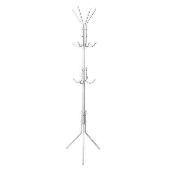 uxcell Metal Coat Rack,Standing Coat Tree 12 Hooks Hanger for Handbags Hat Umbrella Clothes Home Decor White