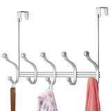 Vibrynt Decorative Over Door Hook Metal Storage Organizer Rack for Coats, Hoodies, Hats, Scarves, Purses, Leashes, Bath Towels, Robes, Men and Women Clothing