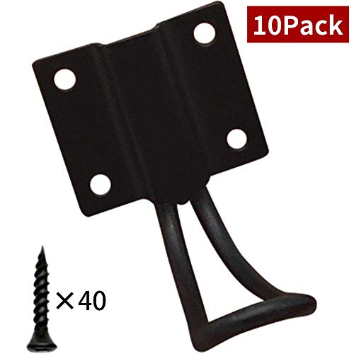 WINGOFFLY 10 Pieces Big Wall Mounted Rustic Hook Robe Hooks Double Coat Hangers and 40 Pieces Screws (26.38