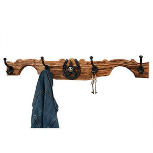 BLACK FOREST DECOR Double Ox Yoke with Horseshoe Coat Rack