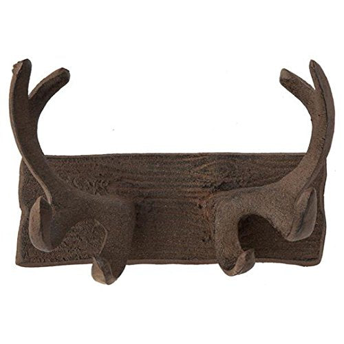 Comfify Vintage Cast Iron Deer Antlers Wall Hooks Antique Finish Metal Clothes Hanger Rack w/Hooks | Includes Screws and Anchors | in Rust Brown | (Antlers Hook CA-1507-24)