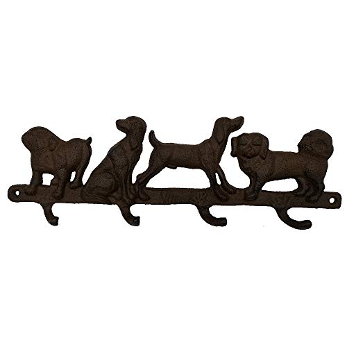 Cast Iron Dogs Four Key Coat Hooks Clothes Rack Wall Hanger