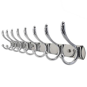 WEBI Coat Rack Wall Mounted,30 Inch 8 Hooks for Hanging Coats,Coat Hanger Wall Mount Hook Rack Hook Rail Hat Rack for Wall,Jacket,Clothes,Chromed