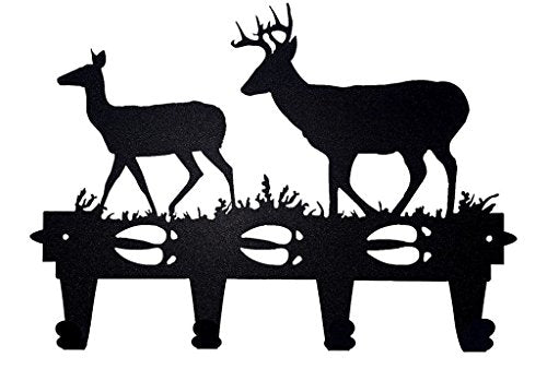 Buck and Doe Decorative Wall Mounted Metal Coat and Hat Rack.