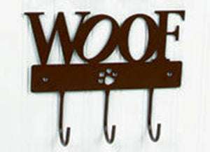 DEI Pawprint Leash or Coat Hook, Woof, Choice of Color