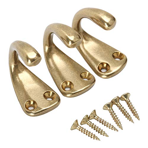 RZDEAL 3PCS Vintage Coat And Hat Hook Brass Classico Wall Hanging For Bath Stands Clothes Hangers Scarf Towel