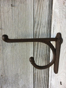 Antique Brown/Black Large Western Tack Hook Rustic Coat Hook