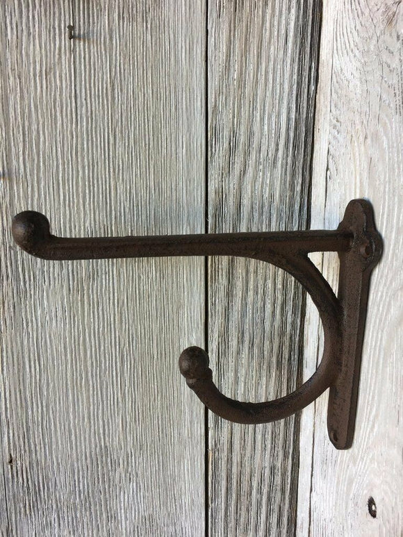 Antique Brown/Black Large Western Tack Hook Rustic Coat Hook