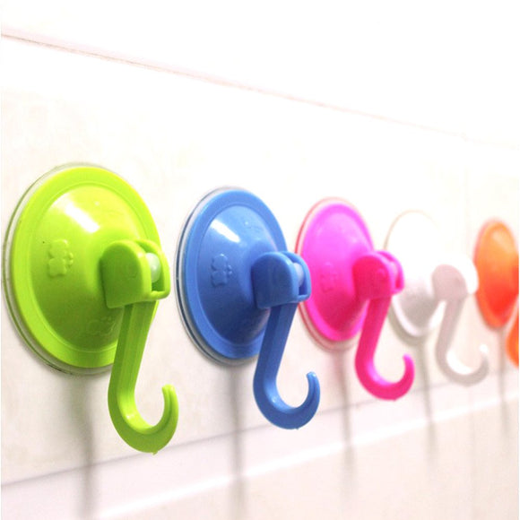 10PCS Suction Cups Hooks , Removable Plastic Window Cup Hook For Kitchen & Bathroom , Heavy Duty Powerful Vacuum Wall Shower Holder Hanger , For Towel , Bath Robe , Coat , Loofah , Key Color Randomly