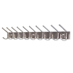 10 Coat Hat Hooks, WEBI Large Solid Stainless Steel 304 Mugs, Clothes, Robe, Bath Towel Rail Rack, Wall Mount Great Home Storage Hanger Holder for Bedroom, Entrance, Foyers, Hallways, Brushed Nickel