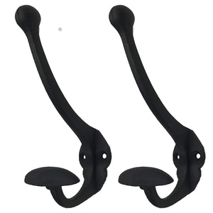 OLD NAIL SOURCE (4) 6" - Coat Hook - CICH-62 - for Coats, Bags, etc - Black Finish for Interior & Exterior Designing