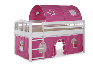 Ashford Kids Loft Bed with Tent and Playhouse - Pink/White