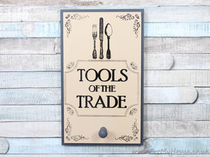 Tools of the trade grey/cream apron coat hook