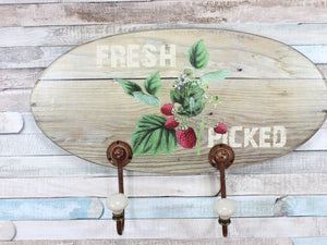 Fresh Picked Raspberry Coat Hook Rack