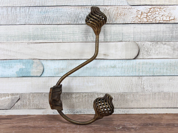 Single Spiral Metal Double Ball Bronze Coat Hook