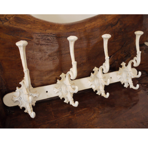 The Peddleston Antique Cream Four Hook Coat Rack