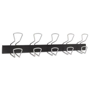 Alba Wall-Mount Coat Hooks, Metal, Silver, 22 lb, 29.92" x 2.95" x 6.45"