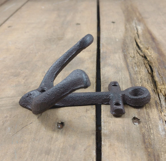 Small Cast Iron Anchor Double Coat Hook
