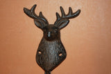 Deer Hunter Wall Hooks, Free Shipping, Deer Hunter Home Decor, Cast Iron Rustic Deer Head Wall Hooks, Mudroom Coat Hook, W-67