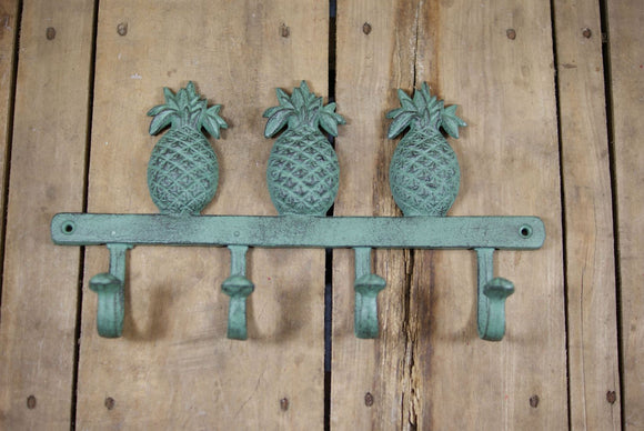 Teal Pineapple Quadruple Coat Hook