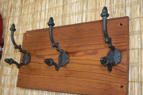 Dad Gift Old Fashion Coat Hook, Cast Iron Vintage-look, Handmade USA, 100 Year Old Wood, The Country Hookers, CH-19
