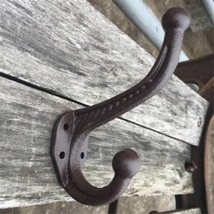 Vintage Style Cast Iron Wall Coat Hooks Hat Hook Hall Tree 4 1/2" Brown (One Piece)